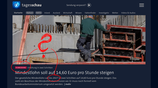 Eine Nachricht auf tagesschau.de beginnt ganz dringend mit "Eilmeldung", bezieht sich aber auf Änderungen, die erst 2027 in Kraft treten. Immer wieder missbraucht der Praktikant der Redaktion den Alarmknopf für völlig un-eilige Dinge. Eines Tages versucht mich die Seite vor einer tatsächlichen Gefahr zu warnen, aber ich schaue nicht mehr hin, weil mich der Praktikant so abgestumpft hat. Lieber Praktikant: Peter und der Wolf...