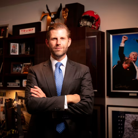 Trump Junior smirks at the camera