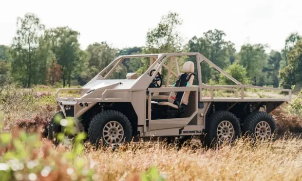 An Ermine ground vehicle developed by Rheinmetall Defence Nederland mainly for front-line evacuation missions
