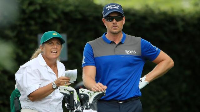 Henrik Stenson with caddie Fanny Sunesson