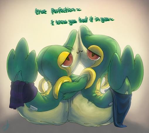 Both Gooperior and Mao have found out the true perfection of being Snivy plushies.~
