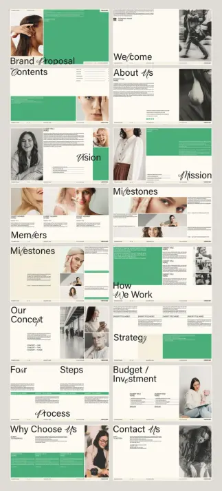 Minimalist Brand Proposal Presentation Layout by RedGiant for Adobe InDesign