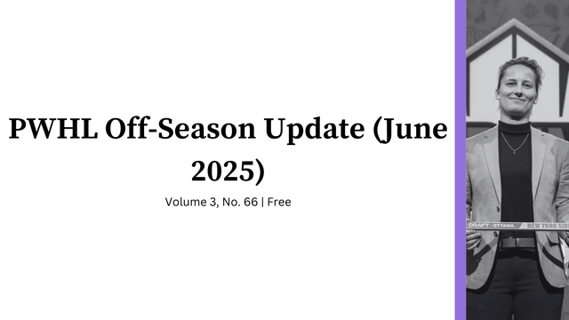 Headline: PWHL Off-Season Update (June 2025). Subheadline: Volume 3, No. 66 | Free.