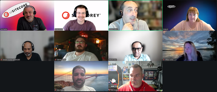 Screenshot of attendees on the June 27, 2025 #SitecoreLunch call.