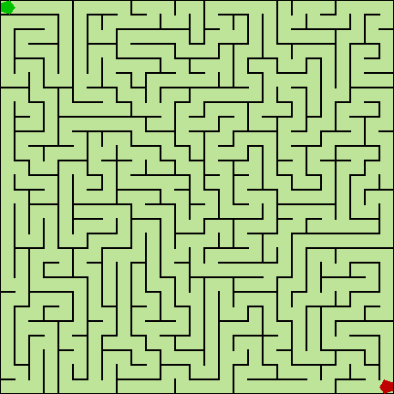 A computer generated 27 by 27 maze.
