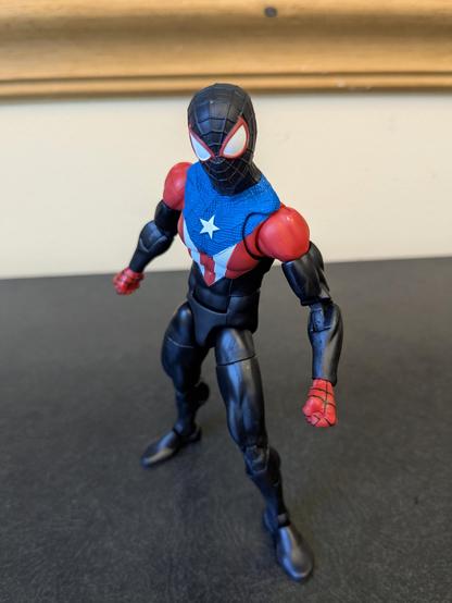 Marvel Legends Miles Morales Boricua Suit in an intimidating standing pose