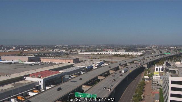 A screen capture from the @ABC7 web camera at LAX airport