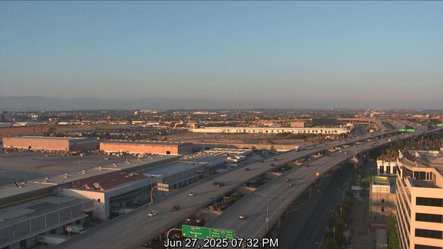 A screen capture from the @ABC7 web camera at LAX airport
