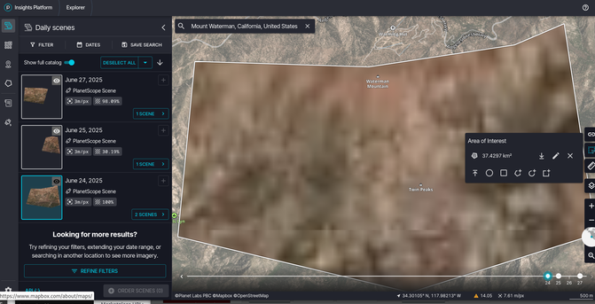 Area where images may be available where person went missing