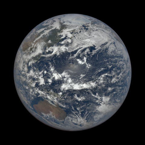 A photo of Earth from the EPIC camera onboard the DSCOVR spacecraft.