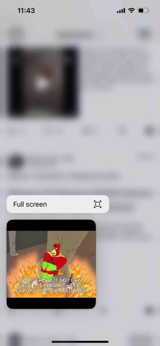 a simpsons gif with a context menu listing a full screen option 

Begin detected text:

Full screenONLY FALLOUT BOY CANSAVE ME NOW. WHERE'SFALLOUT BOY FALLOUT BOY!

End of detected text