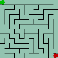 A computer generated 12 by 12 maze.
