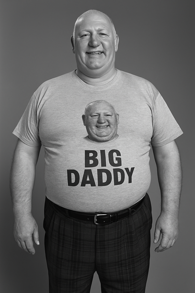 Picture of Shirley Crabtree, aka 'Big Daddy', an English wrestler from the 1970's.