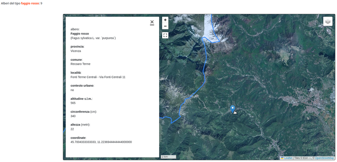 alberi monumentali italiani - sito con mappa interattiva
