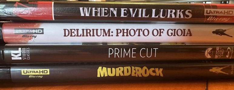 HERATIO
Blu-ray
STUDIO
CLASSICS
ULTRAHD
Blu ray
WHEN EVIL LURKS
DELIRIUM: PHOTO OF GIOIA
PRIME CUT
MURDEROCK
ULTRAHD
Blu ray