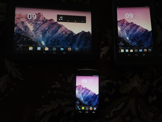 Nexus 10, Nexus 7, Nexus 4