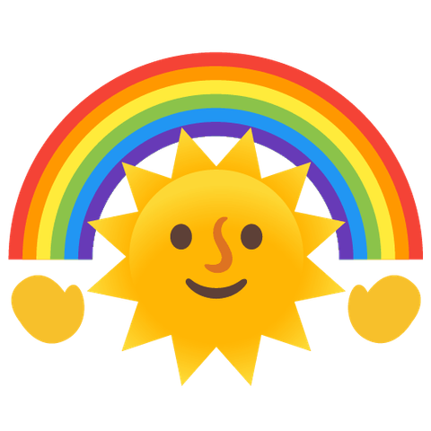 Emoji Kitchen-Sticker der Emojis 🌞 und 🌈