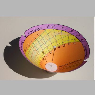 Sundial paper kit, the shape of a cone