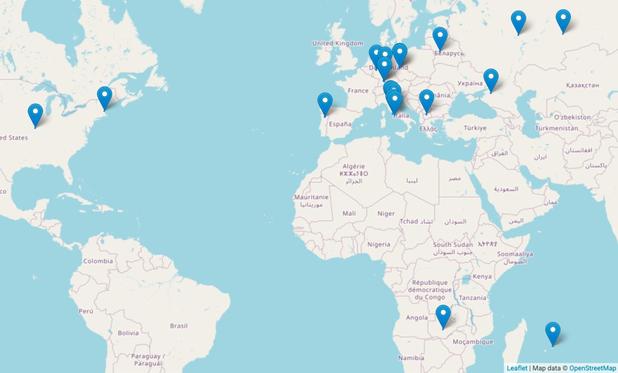 HA/ QSOs so far on the map
