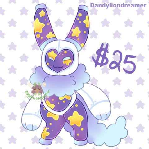 a lava lamp robot adoptable being sold for $25

they have purple lava with yellow stars inside of them