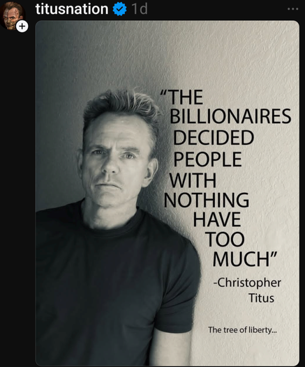 A guy wearing a black t shirt... probably named Christopher Titus