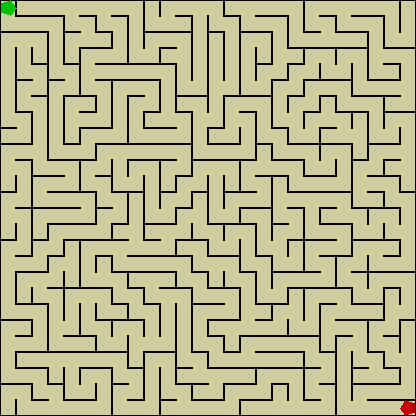 A computer generated 26 by 26 maze.