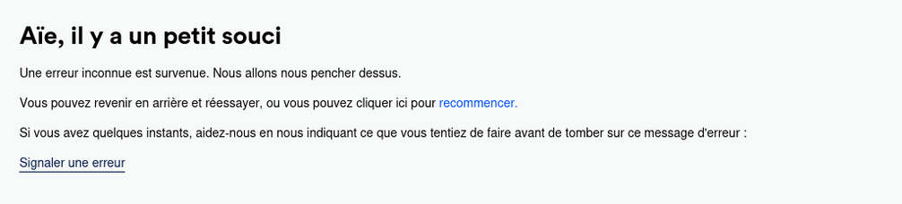 message d'erreur de trainline