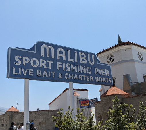 Sign for Malibu pier