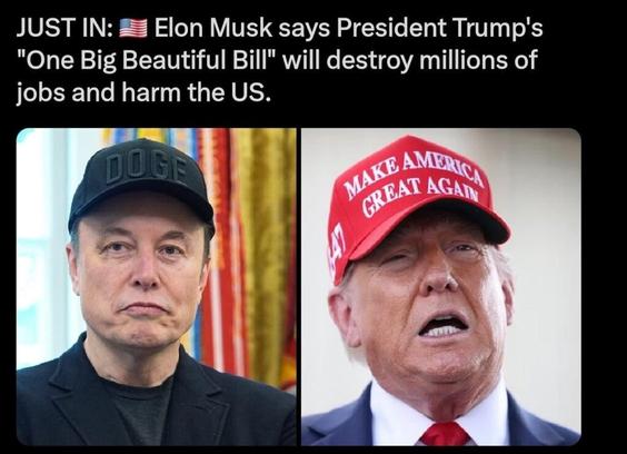 The Beef Continues. Elon Musk Continues to Lash out at Trump's BIG BEAUTIFUL BILL. 🔥🔥🔥🔥⚡️🇺🇲