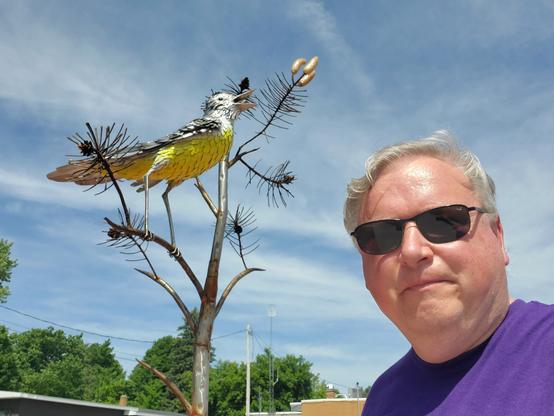 Also called the Jack Pine Warbler, as shown in the sculpture