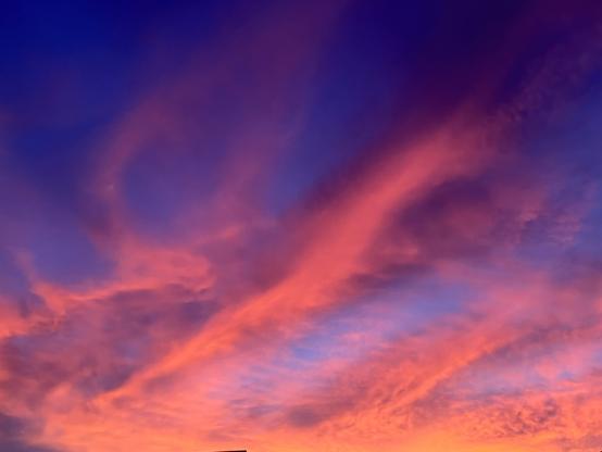 Pink, purple and blue swirly sky