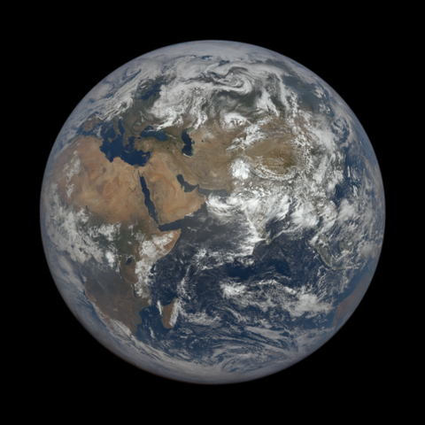 A photo of Earth from the EPIC camera onboard the DSCOVR spacecraft.