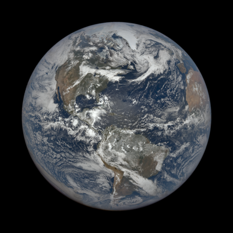 A photo of Earth from the EPIC camera onboard the DSCOVR spacecraft.