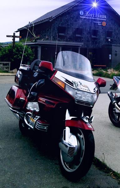 #Honda #Goldwing #GL1500 standing in front of Torfhaus, Harz, Germany