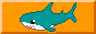 an 88*31-pixel button: an IKEA Blåhaj (blue shark) on gold background