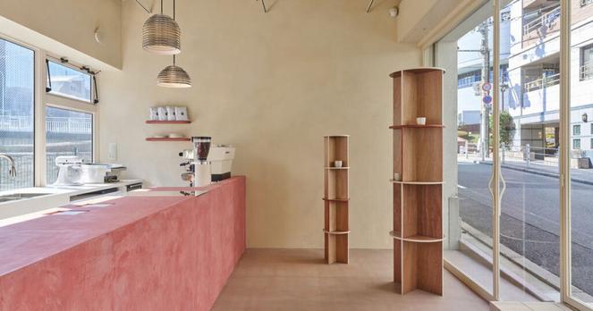 mino ware tiles add texture and color to heys café interior by BREND in osaka