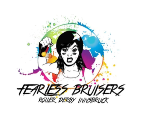 The Logo of Fearless Bruisers - a roller derby team in Innsbruck