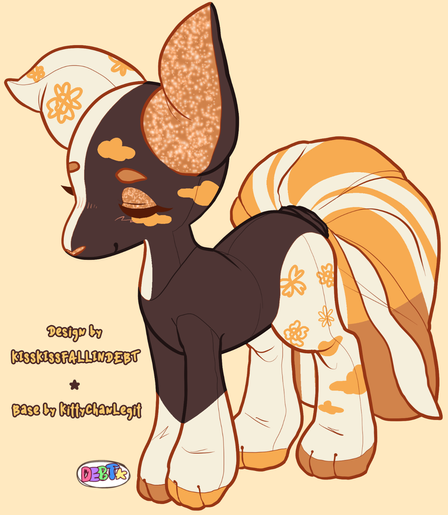 A plushie like creature that resembles a canine, it has a long pillowcase tail.