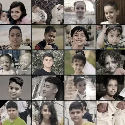 Faces of 28 children