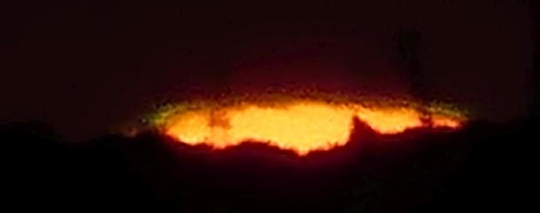 Sun almost gone, green evident