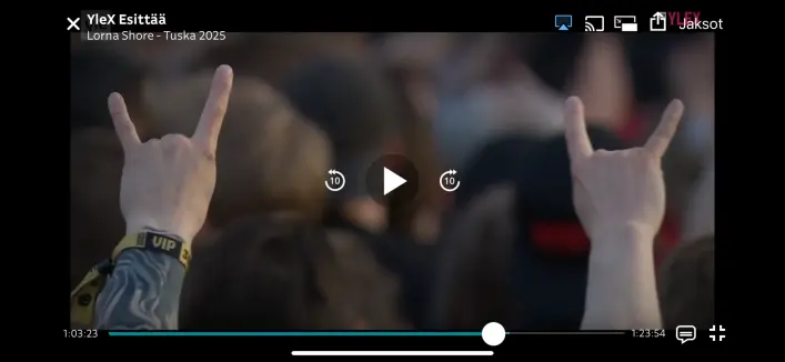 kuvakaappaus konserttitallenteesta, Lorna Shore, Tuska 2025