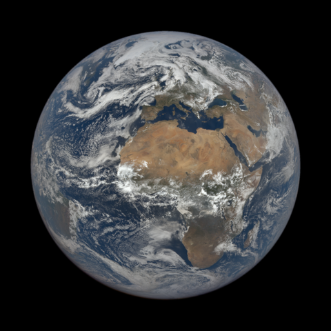 A photo of Earth from the EPIC camera onboard the DSCOVR spacecraft.