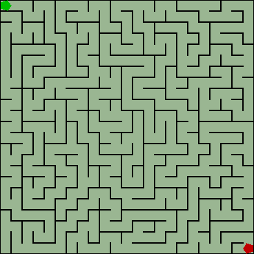 A computer generated 23 by 23 maze.