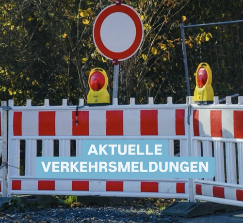 Straßensperre mit Signallichtern