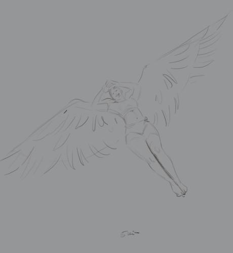 Earlier stage after 5min of drawing. A bunch of rough lines