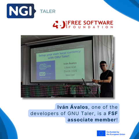 Iván Ávalos, a GNU Taler contributor, presenting on how to setup your local currency with GNU Taler at the May 2025 Zürich LibreLocal meetup.