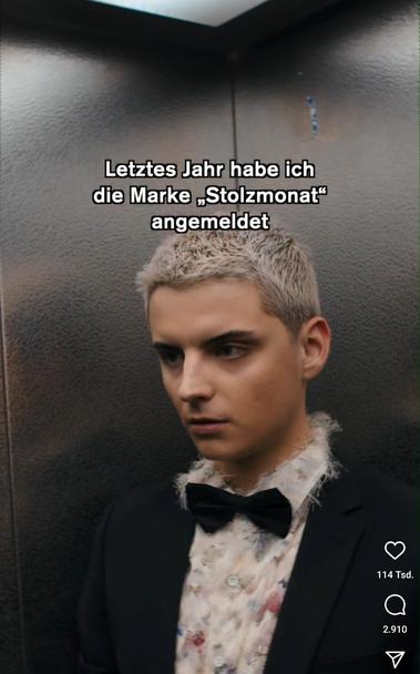 Foto: Fabian Grischkat via Inatagram "Letztes Jahr habe ich die Marke Stolzmonat angemeldet"