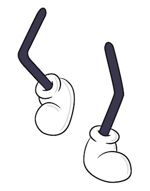 Scrawny pair of cartoon legs