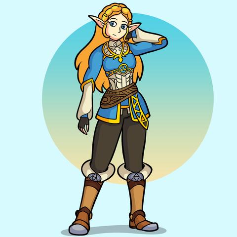 Zelda. Her look is from Breath of the Wild.