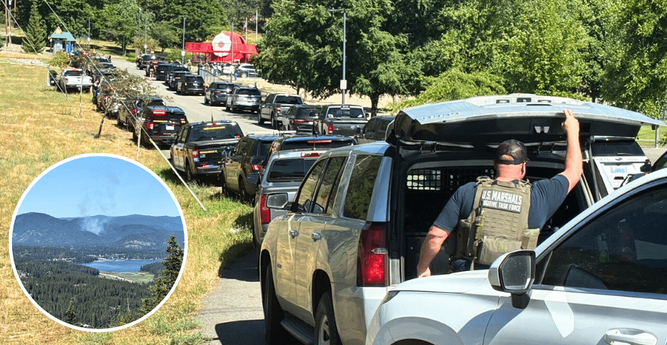 Police Presence in Coeur D'Alene, Idaho Following Ambush Shooting and the related Fire on June 29, 2025. Credit: X/@MelissaKXLY4 and (X/@NephilimAwaken)